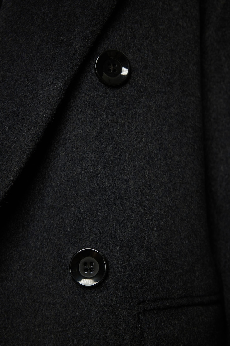 Double Breasted Wool Coat Charcoal  large