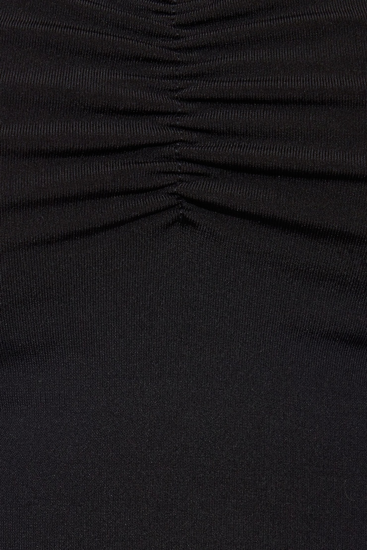 Open Back Ruched Tank Top, Jet Black, large