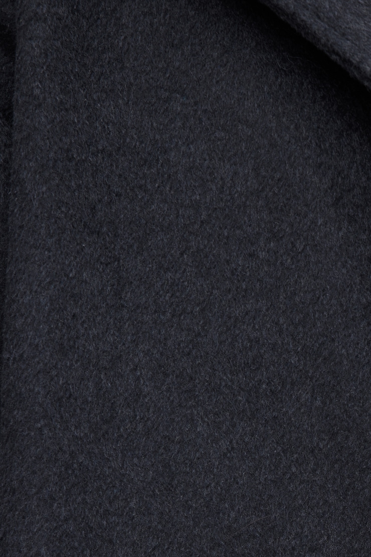 Manteau croisé en laine à ceinture Gris charbon large