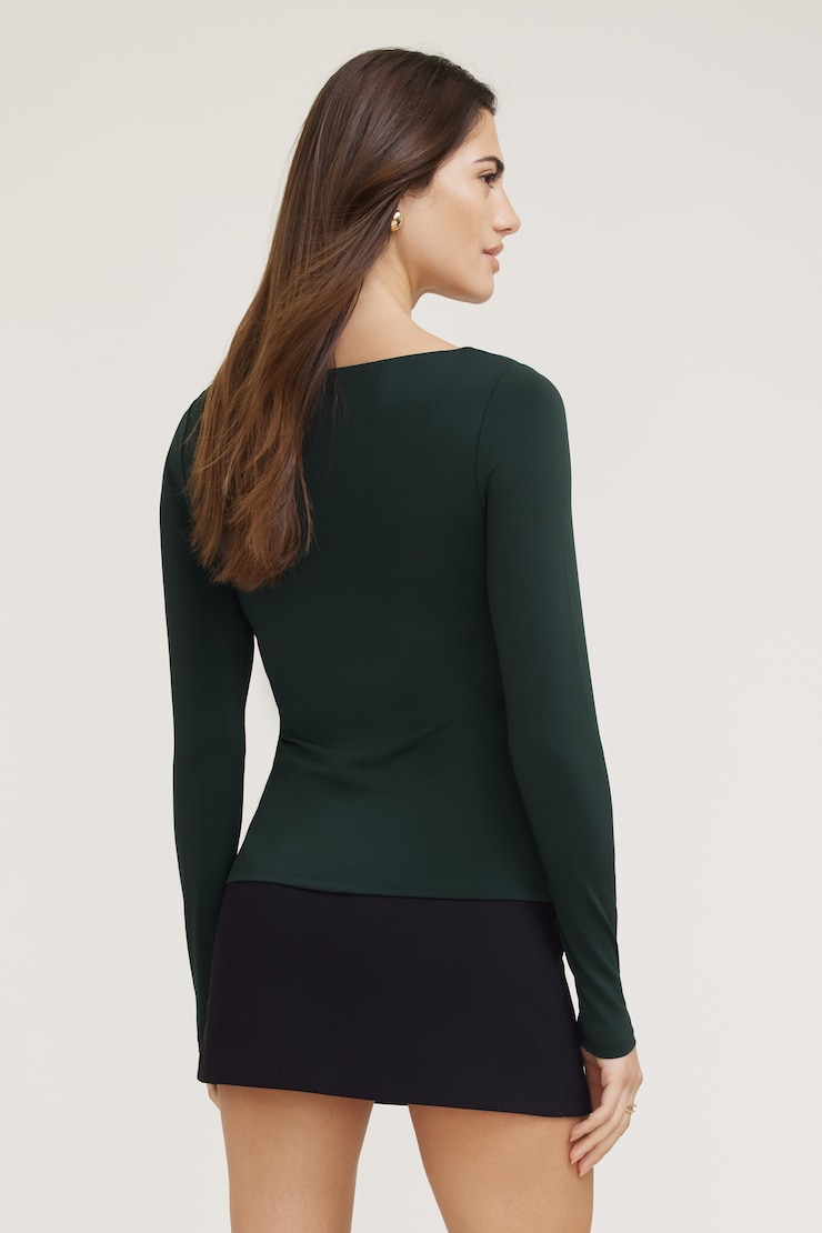 Nola Sculpt Long Sleeve Top Scarab Green large