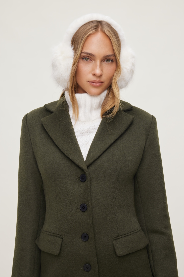 Allover Faux Fur Earmuffs Sea Salt Off White large