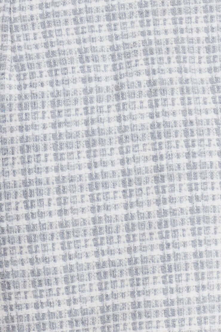 Cropped Tweed Blouse Grey Plaid large