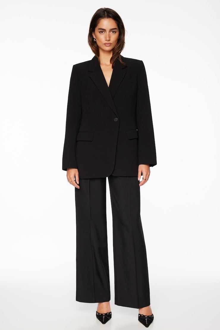 Eversleek | Ellie Pleated Wide Leg Pants Jet Black large