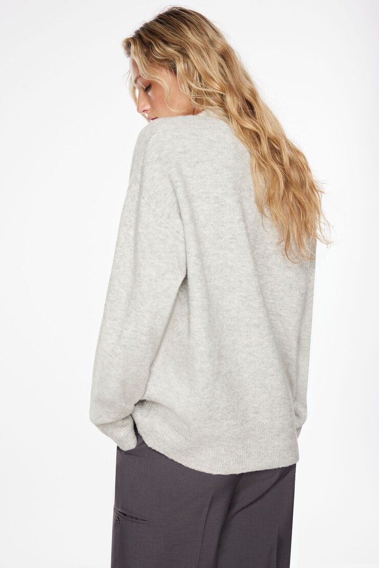 Heavenlyarn™ V-Neck Cardigan Medium Grey Melange large