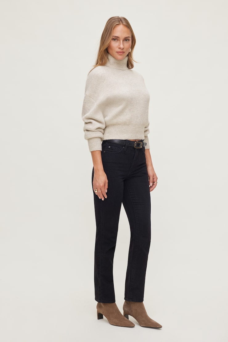 Frenchie High Rise Slim Leg Jeans Medium Dark Black / Smoky Black large