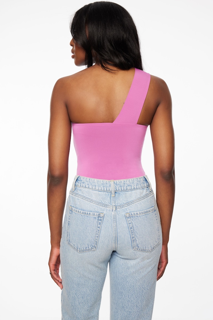 Sculpt One Shoulder Bodysuit Meadow Mauve large