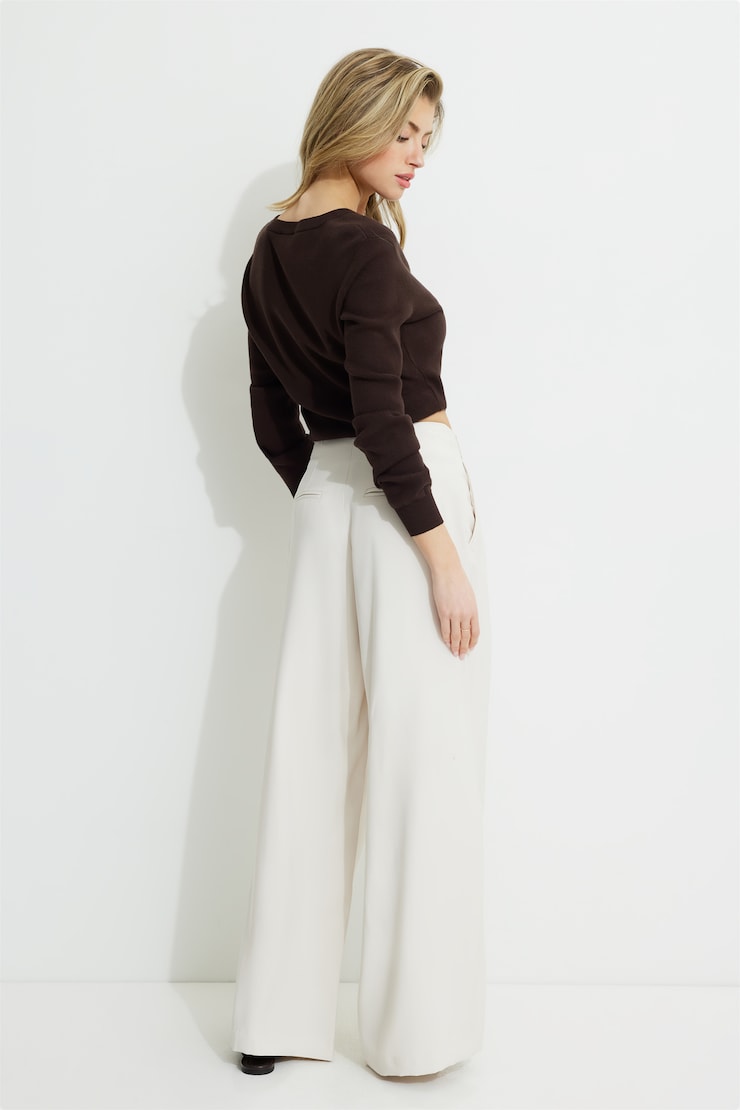 Wide Leg Drawstring Pants Polished Pearl large