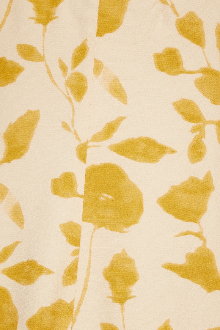 V Neck Mini Slip Dress Light Yellow Floral large
