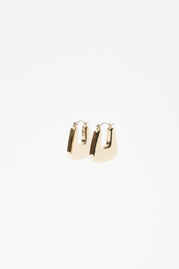 Chunky Square Hoop Earrings Gold large
