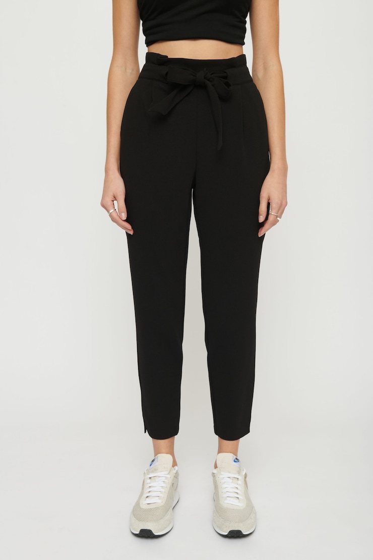 Cindy Paperbag Cigarette Pant  Jet Black large