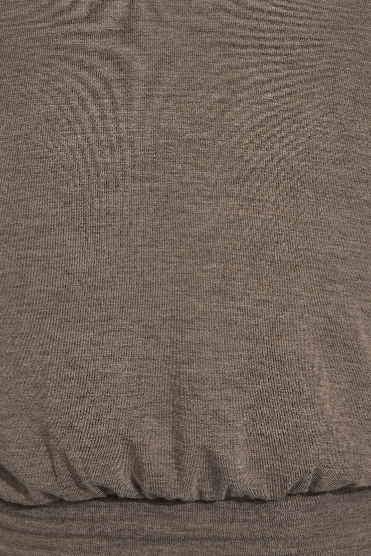 Haut cache-cœur drapé à manches longues et bande la taille