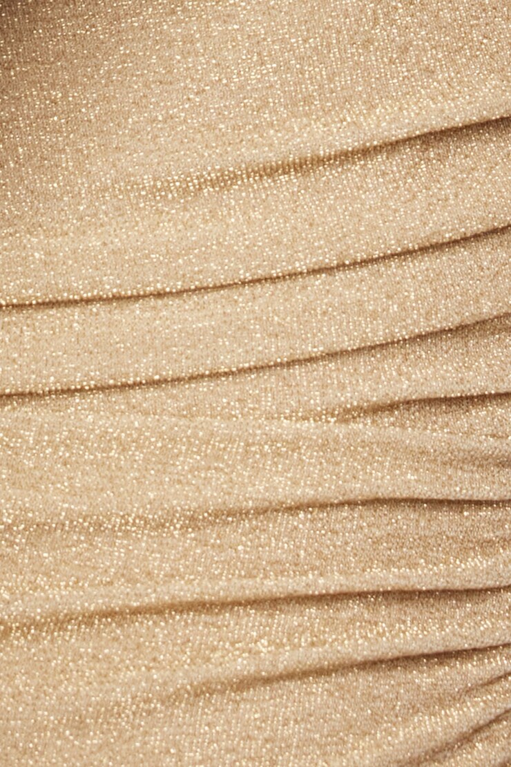 Open Back Lurex Midi Dress Clay Beige large