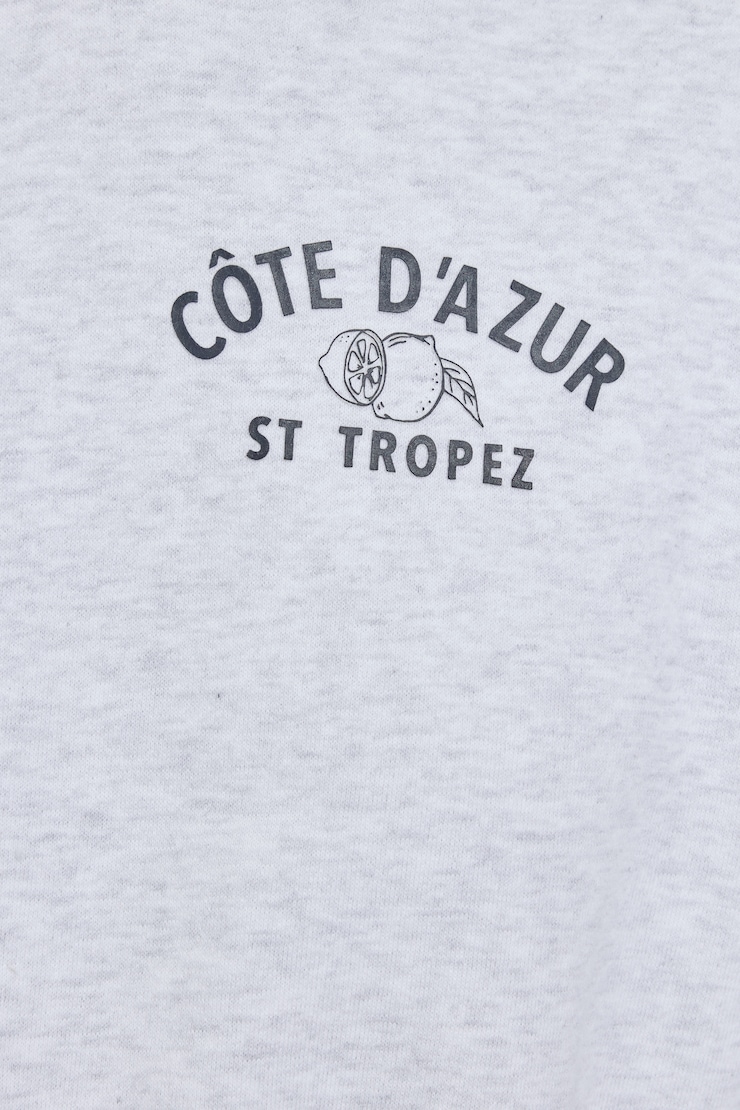 UltraFleece Hoodie, Spring Grey Mix with "Côte d'Azur" Art, large