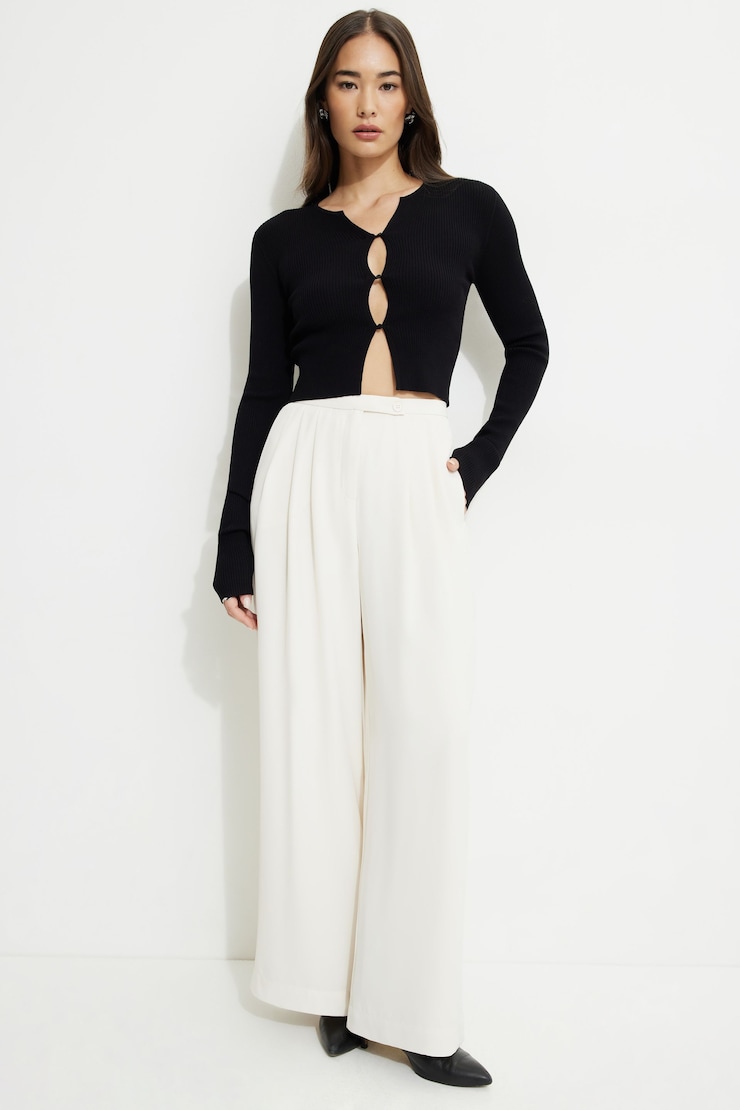 Fluid Wide Leg Pants Polished Pearl large