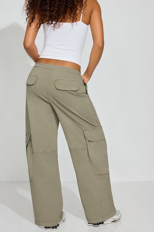 Alternative view # 2 of Garage Casual Street Wide Cargo Pants in Desert Olive Khaki