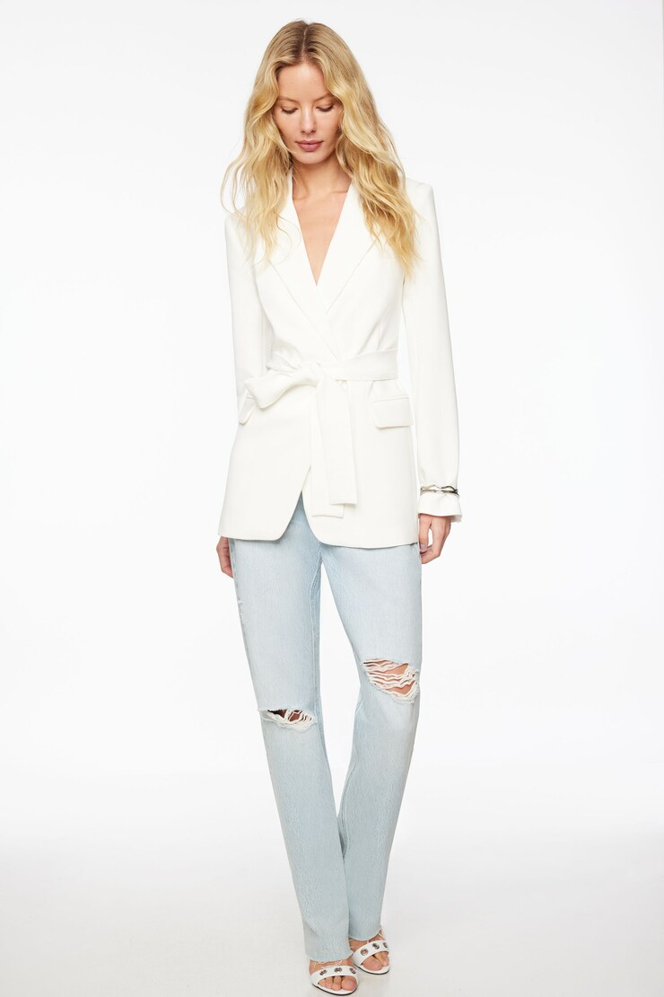 Leia Belted Blazer  Bright White large