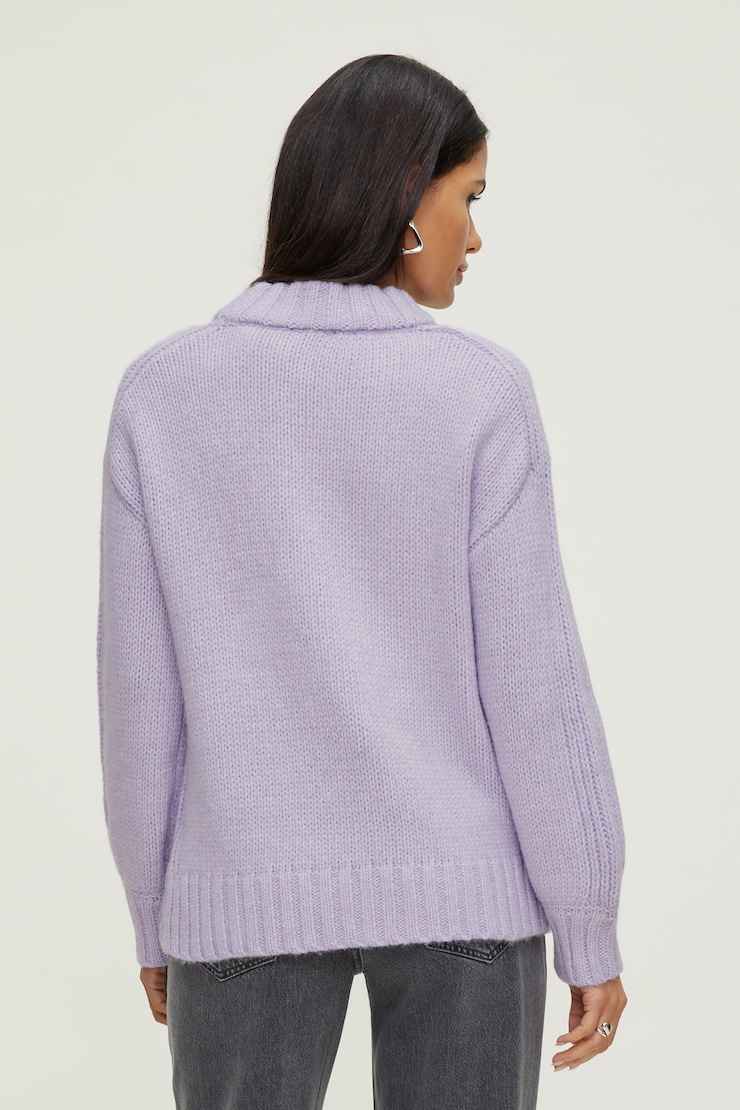 Mabel Chunky Crewneck Sweater Orchid Petal Purple large