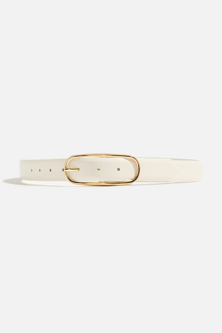 Ceinture mince en faux cuir à boucle ovale