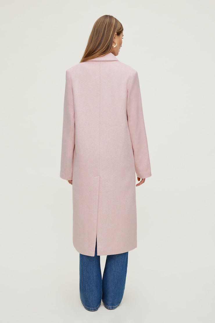 Oversized Double Breasted Wool Coat Pink | Dynamite