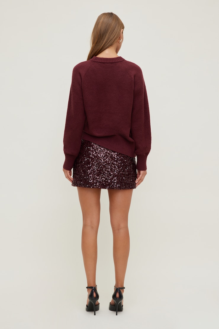 Rory Oversized Sweater Zinfandel Burgundy large
