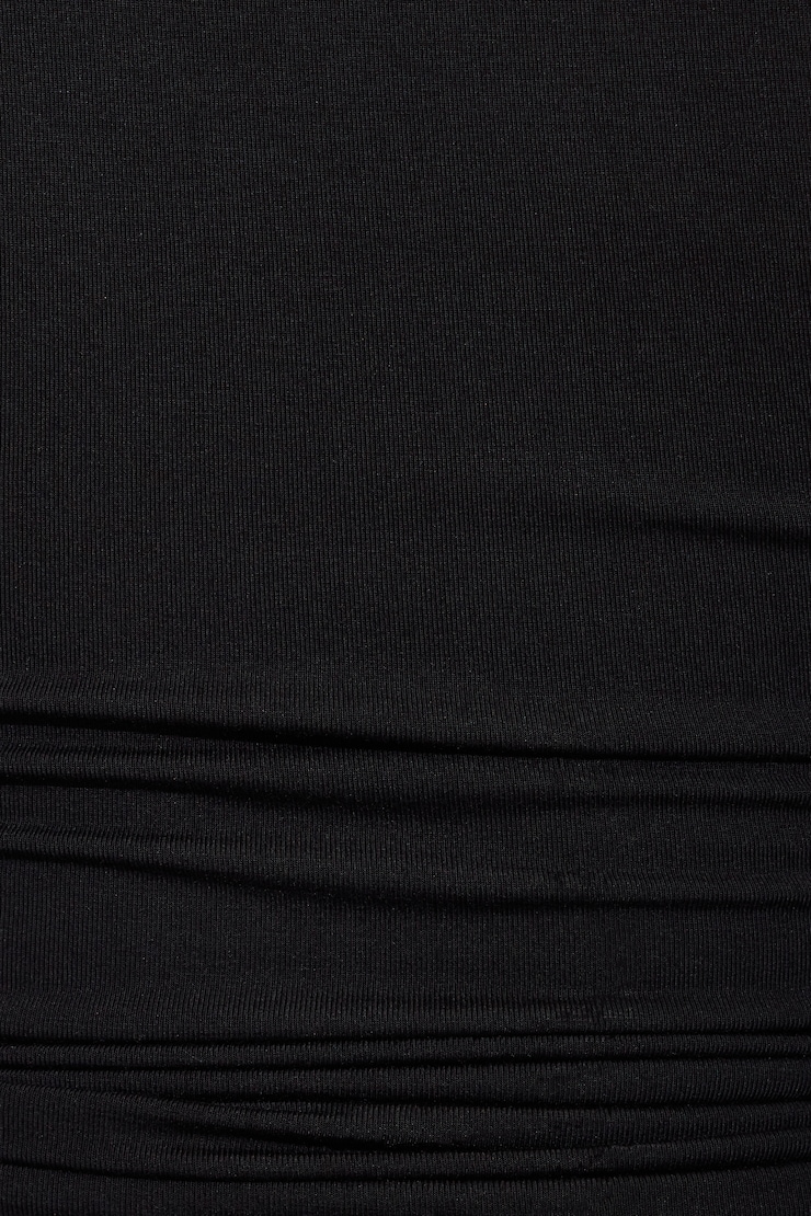 Smooth Open Neck Tee, Jet Black, large