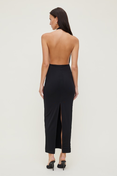 fit flare midi dress Scalloped Contrast Fit & Flare Midi Dress