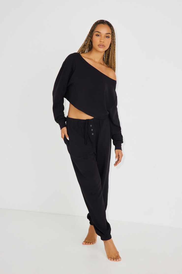 Waffle Pant, Washed Black, large