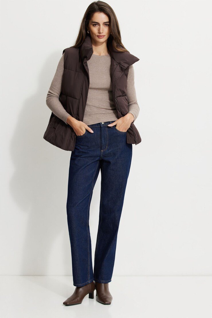 Quilted Puffer Vest Java large