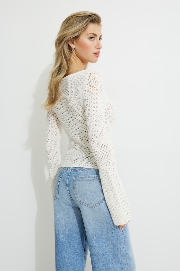Carlina Crocheted Sweater Sea Salt Off White large