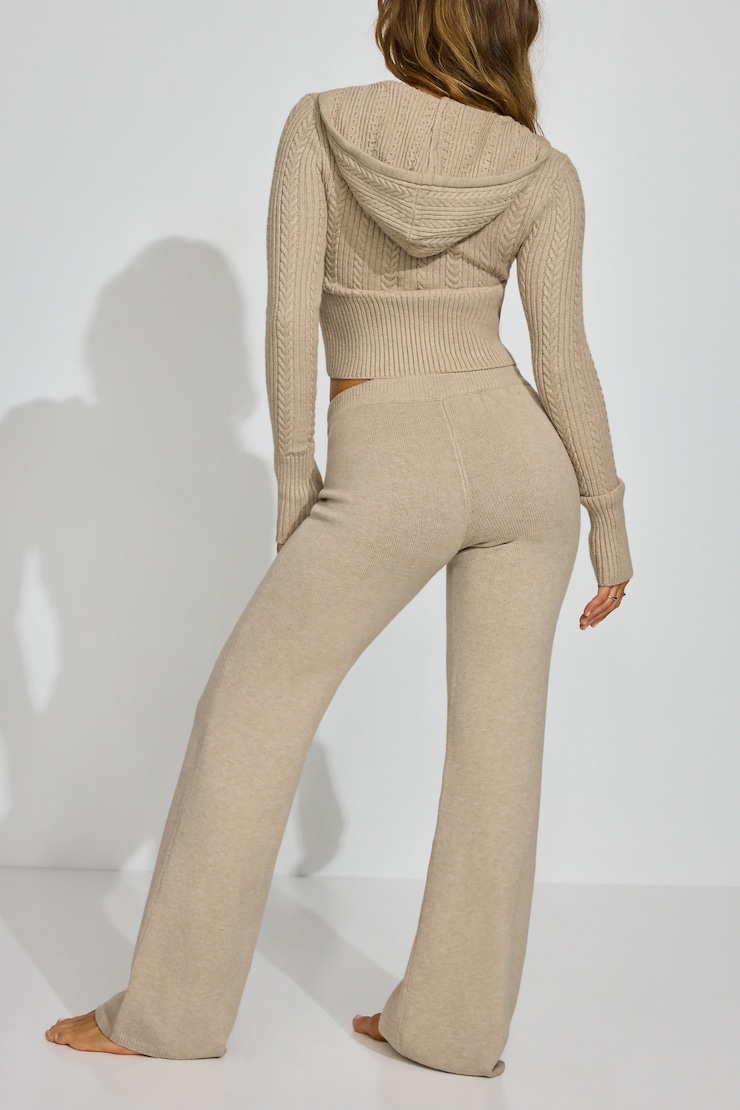 Straight Leg Sweater Pants, Butter Cookie Melange, large