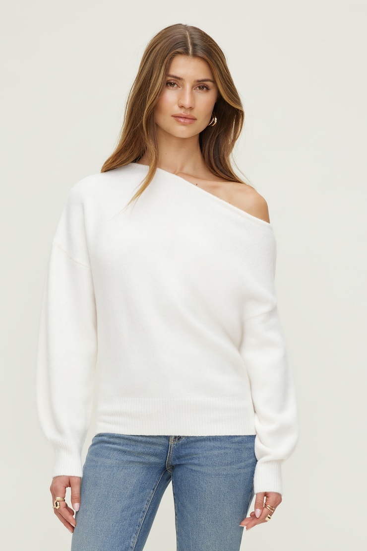 Lola Off Shoulder Sweater Snow White large