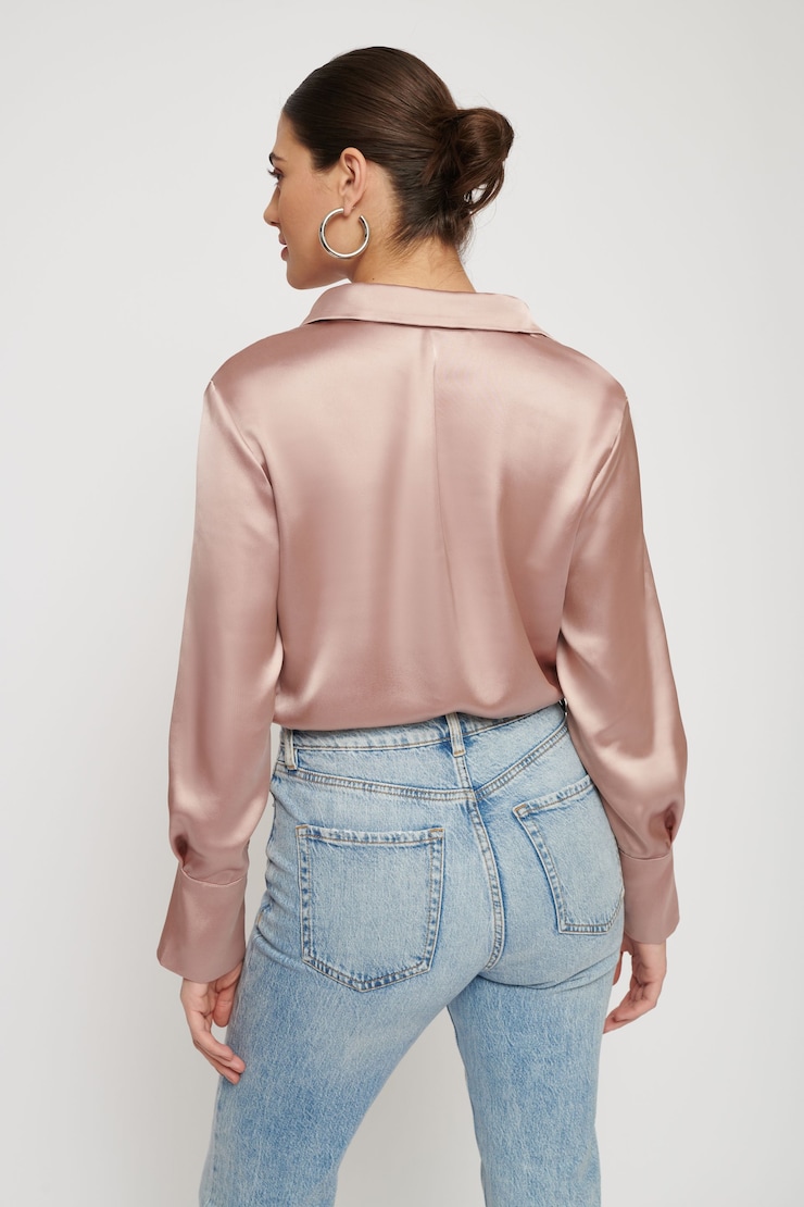 Cowl Neck Bodysuit Deauville Mauve large