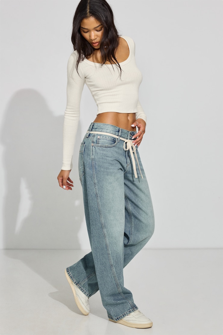 Scoop Neck Knit Top, Sea Salt Off-White, large
