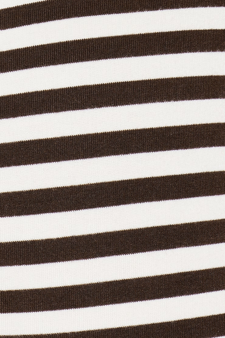 StretchTerry Micro Shorts, Brown/White Stripes, large