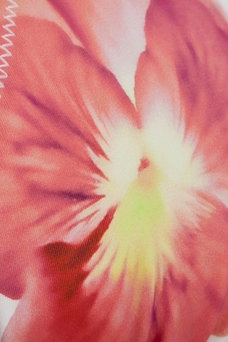 Slider Triangle Bikini Top, Red Pansy/White, large