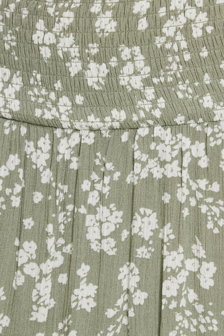 Eliana Smocked Peasant Midi Skirt, Seagrass Green/Floral, large