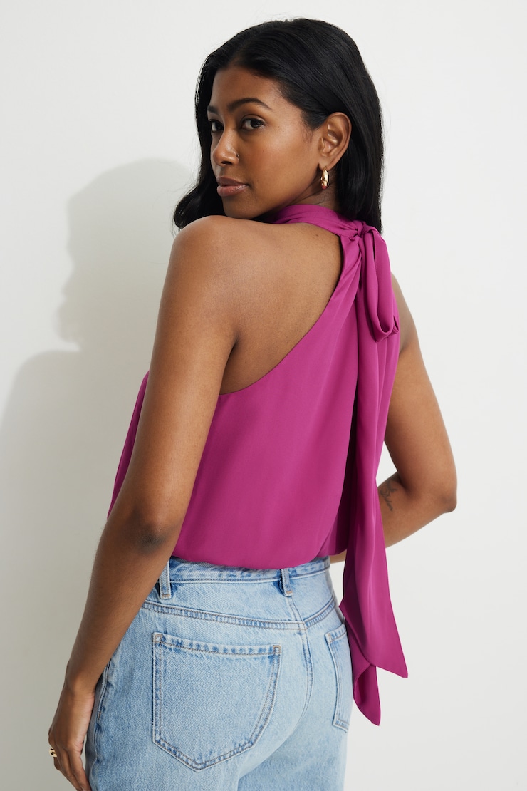トップス yilon HALTER-NECK CHECK BLOUSE Halter-neck check blouse – YILON