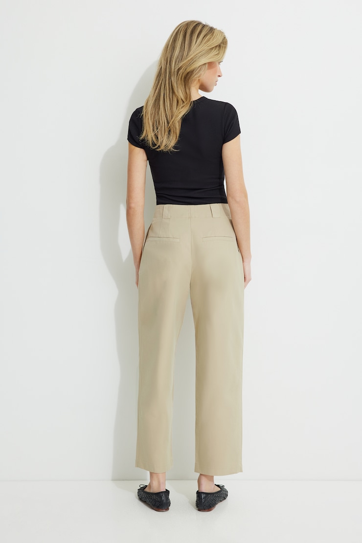 Straight High Waist Ankle Pants Barley Corn large