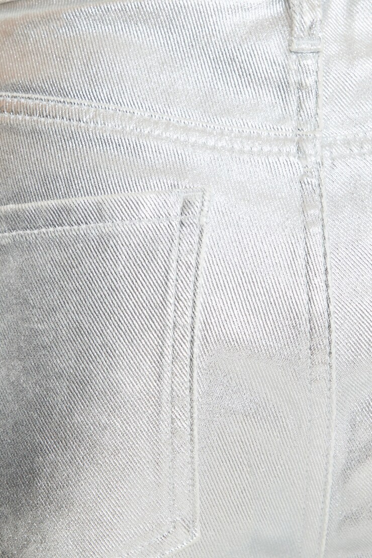 Metallic Heidi Wide Leg Jeans Silver large