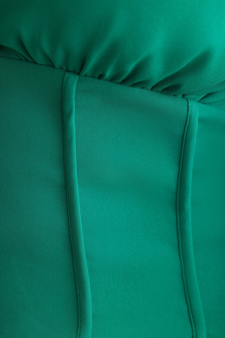 V-Neck Long Sleeve With Corset Waist Ultramarine Green large