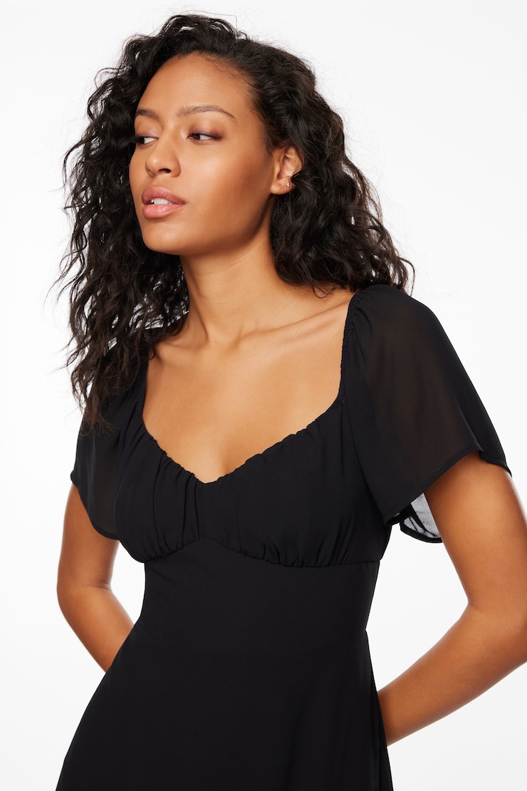 Eliana Flare Mini Dress Jet Black large