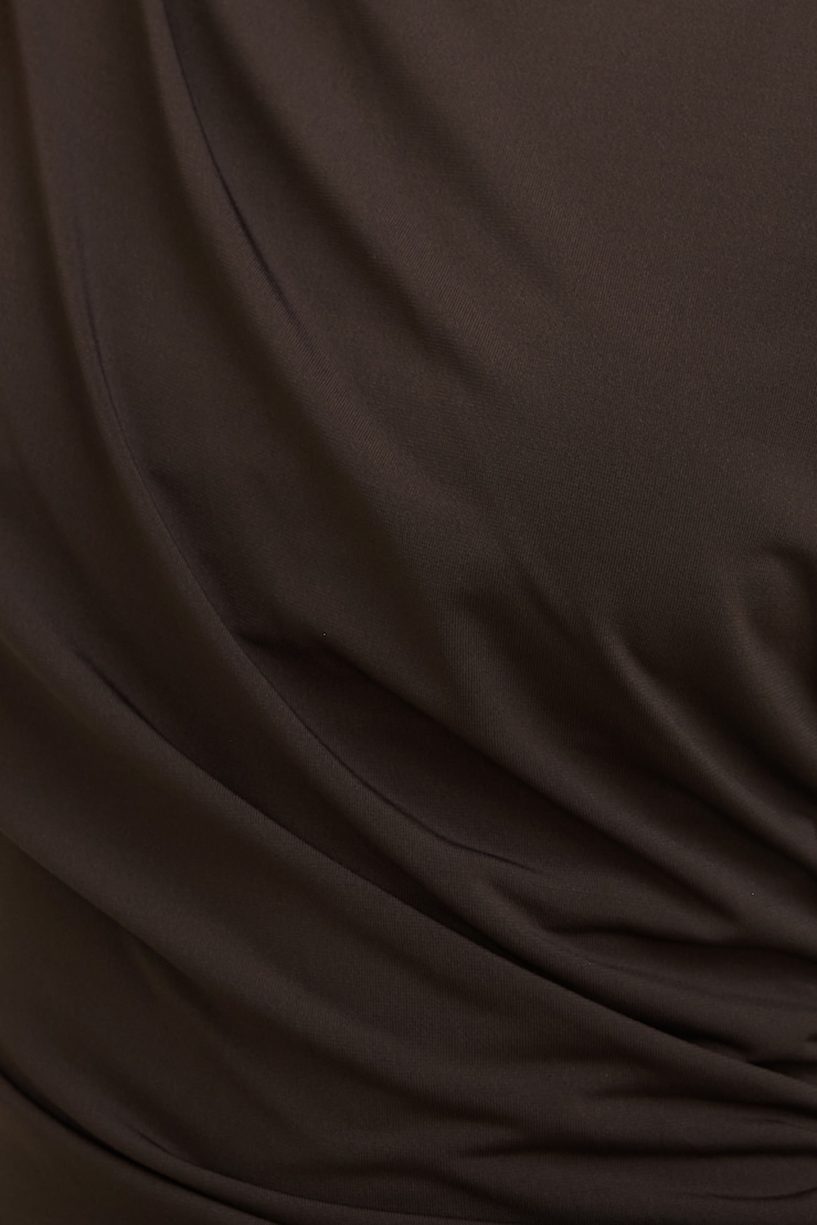 Sculpt Shirred Shoulder Pad Mini Dress