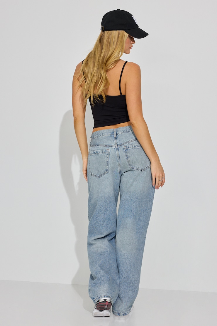 Low Rise Baggy Jeans, Amaris Blue, large