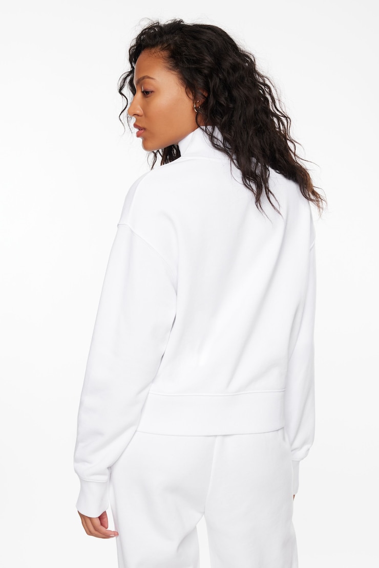 French Terry Quarter Zip Sweatshirt  Bright White large