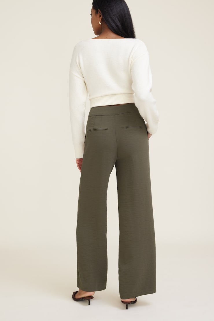 Yasmin Airflow Straight Leg Pants Tropical Moss Khaki large