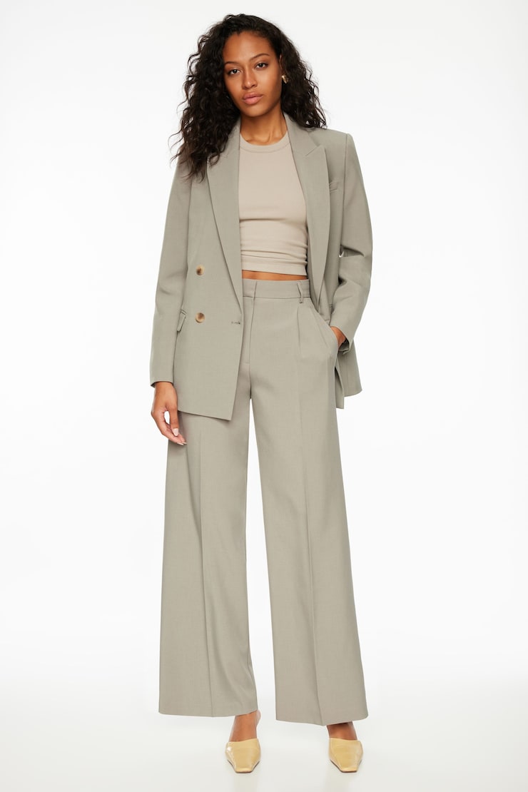 Eversleek | Anya Oversized Boyfriend Blazer Rainstorm Gray  large