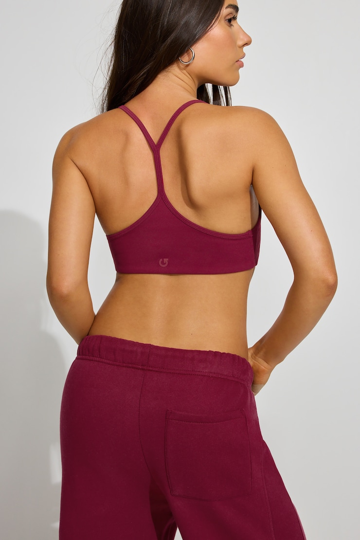 Bralette Active à dos en Y, Bourgogne cerise sure, large