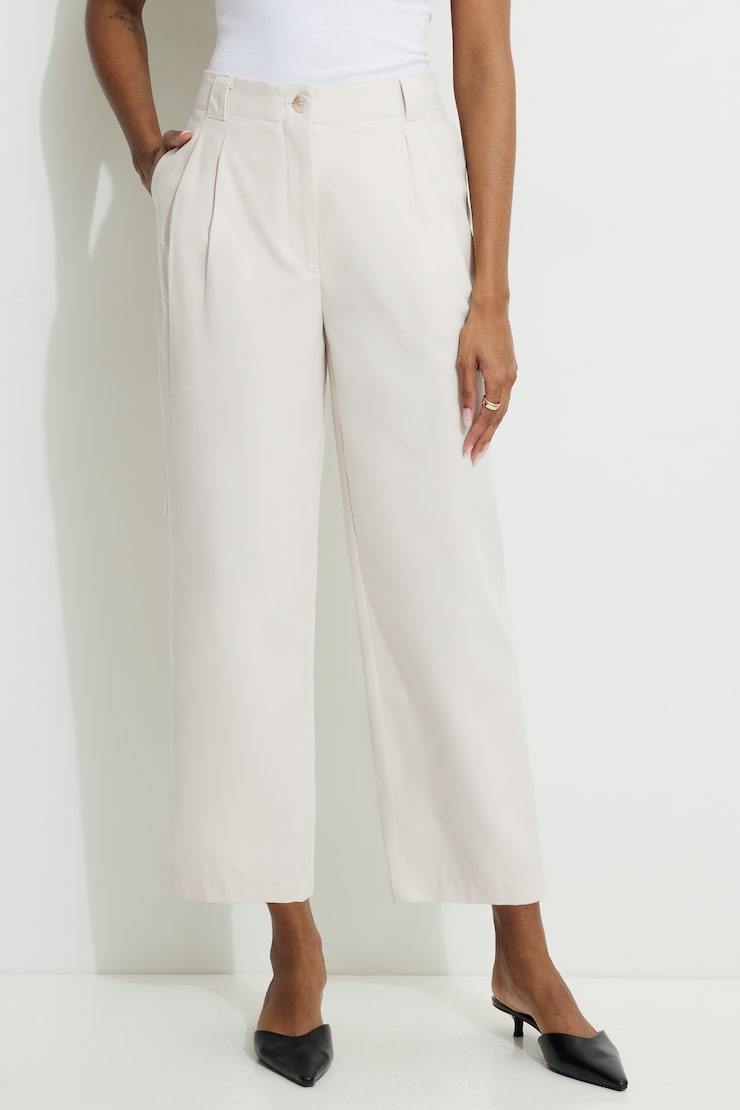 Straight High Waist Ankle Pants Polished Pearl large