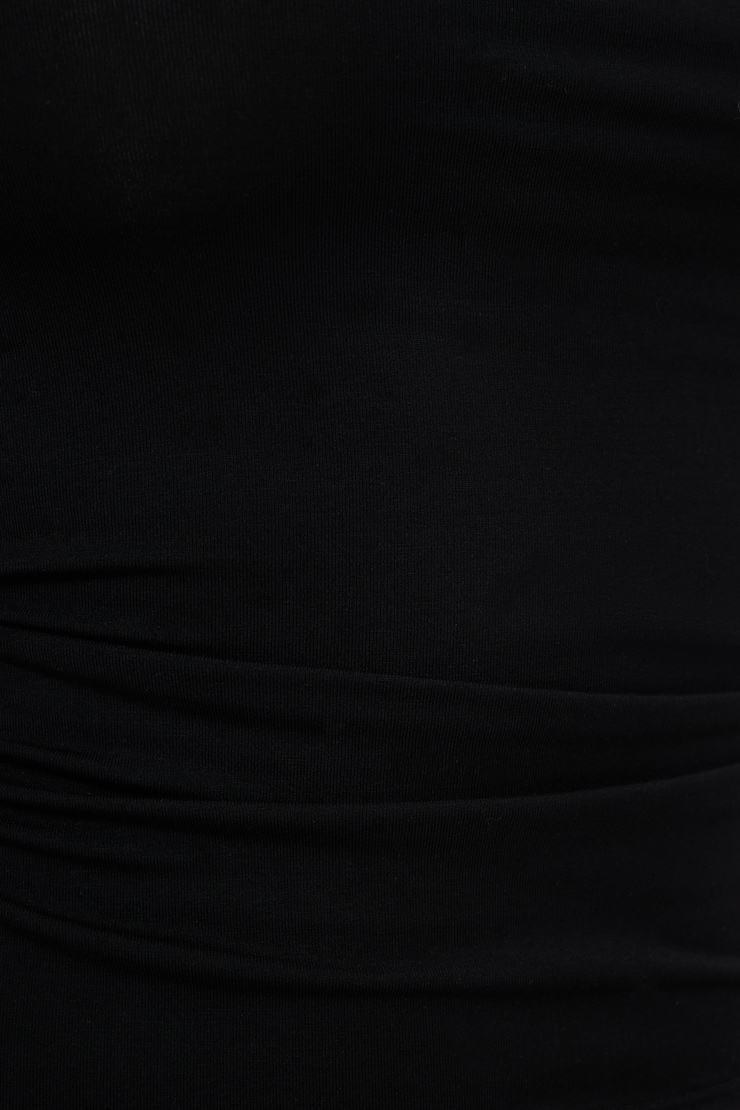 Kat Single Shoulder Jersey Top Jet Black large