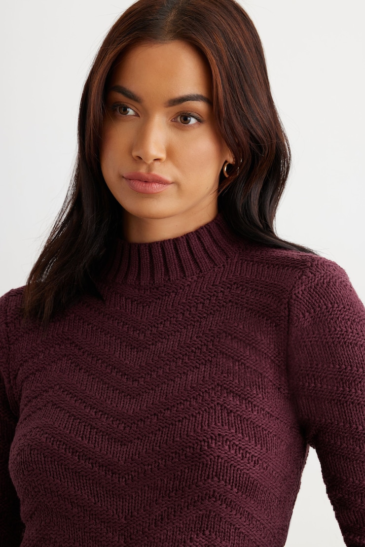 Textured Mockneck Sweater